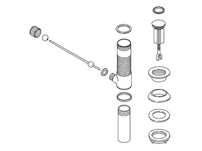 KOHLER K-1040721 Premier Drain W/O Overflow, Exposed