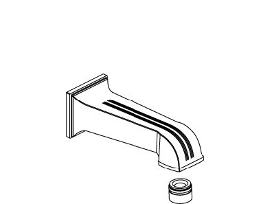 KOHLER K-1042149-A Spout Assembly, Wall Mount Bath, Plain