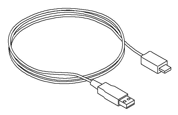 KOHLER K-1191385 Usb Cable, 1M A Plug/Micro B Plug, White