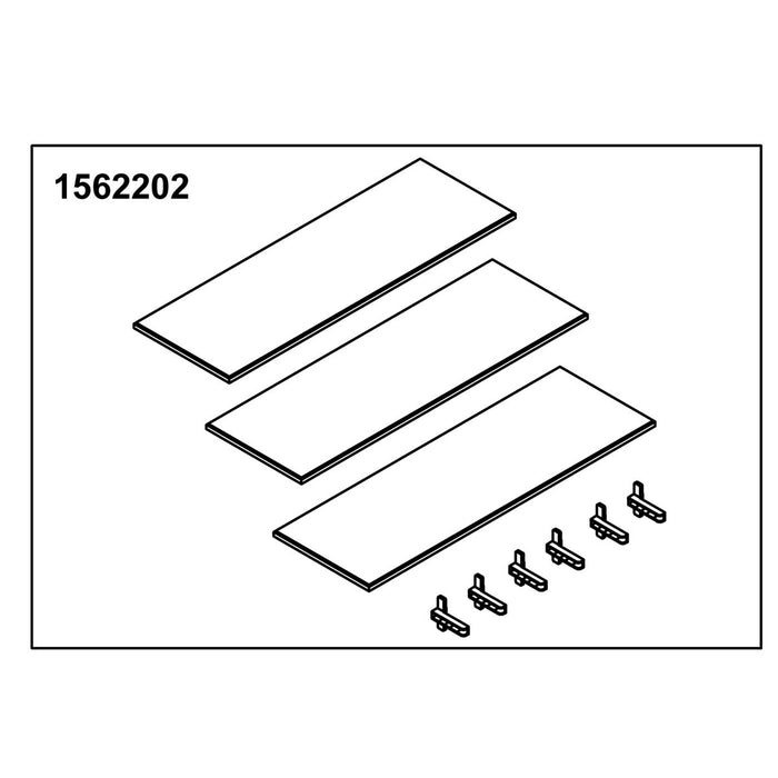 KOHLER K-1562202 Glass Shelf 15" Good (3 Shelf 6 Holders)