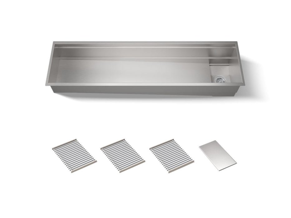 KOHLER K-37905 Synthos 69-3/4" Undermount Single-bowl Kitchen Sink - angled product view