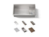 KOHLER K-37908-WAL Synthos 33-3/4" Undermount Single-bowl Workstation Kitchen Sink - angled product view