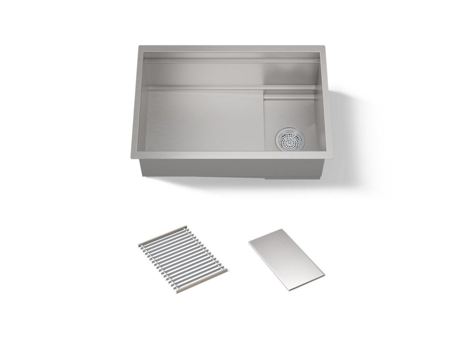 KOHLER K-37911 Synthos 27-3/4" Undermount Single-bowl Kitchen Sink - angled product view