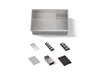 KOHLER K-37911-PAP Synthos 27-3/4" Undermount Single-bowl Workstation Kitchen Sink - angled product view