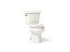 KOHLER K-3948-UT Wellworth Two-piece Elongated Toilet, 1.28 GPF - angled product view