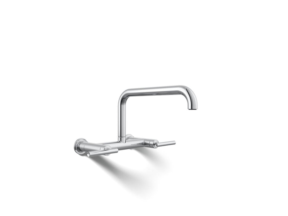 KOHLER Purist Two-hole wall-mount bridge kitchen sink faucet