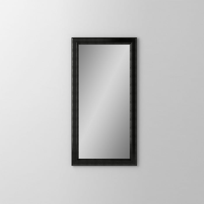 Main Line 23-1/4" x 39-3/8" x 4" bryn mawr framed cabinet in classic gray interior and brushed black finish with right hinge and electric option