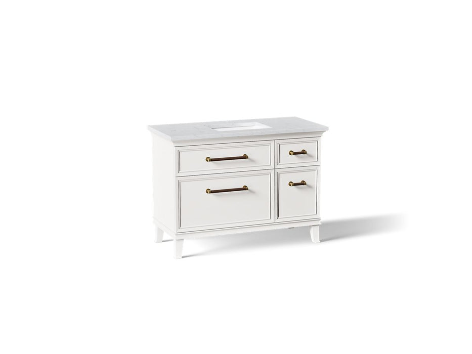KOHLER K-CM29481-BD4 Artifacts 48" Bathroom Vanity Cabinet with Sink and Quartz Top - angled product view