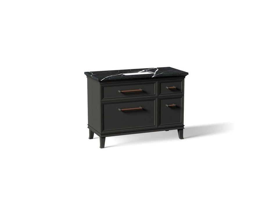 KOHLER K-CM29481-BD4 Artifacts 48" Bathroom Vanity Cabinet with Sink and Quartz Top - angled product view