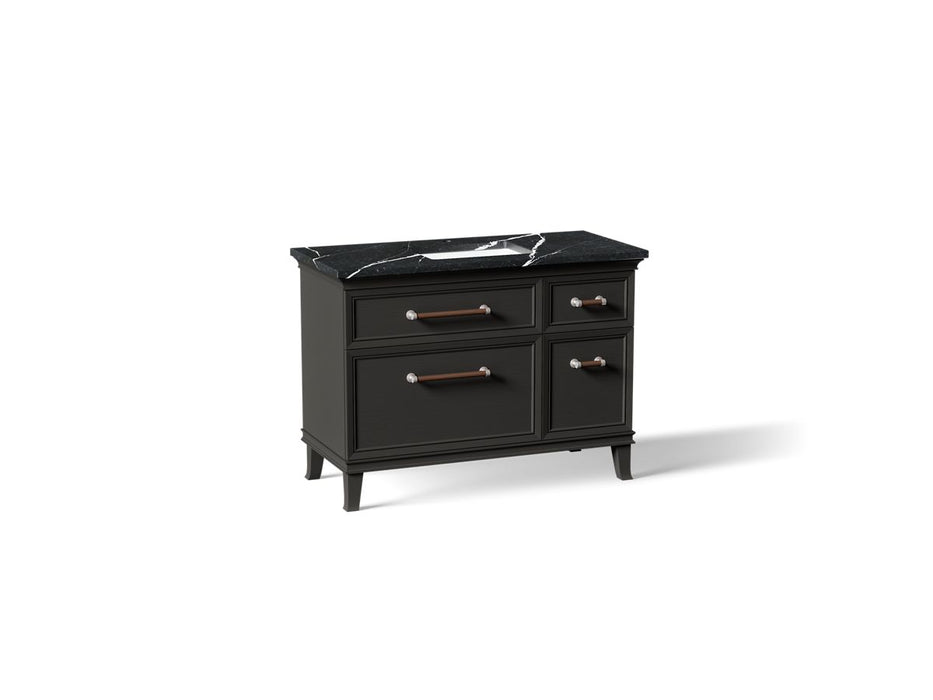 KOHLER K-CM29481-BD4 Artifacts 48" Bathroom Vanity Cabinet with Sink and Quartz Top - angled product view