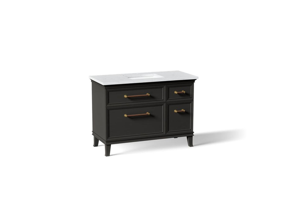 KOHLER K-CM29481-BD4 Artifacts 48" Bathroom Vanity Cabinet with Sink and Quartz Top - angled product view