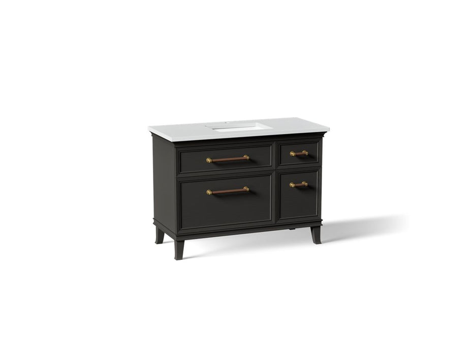 KOHLER K-CM29481-BD4 Artifacts 48" Bathroom Vanity Cabinet with Sink and Quartz Top - angled product view