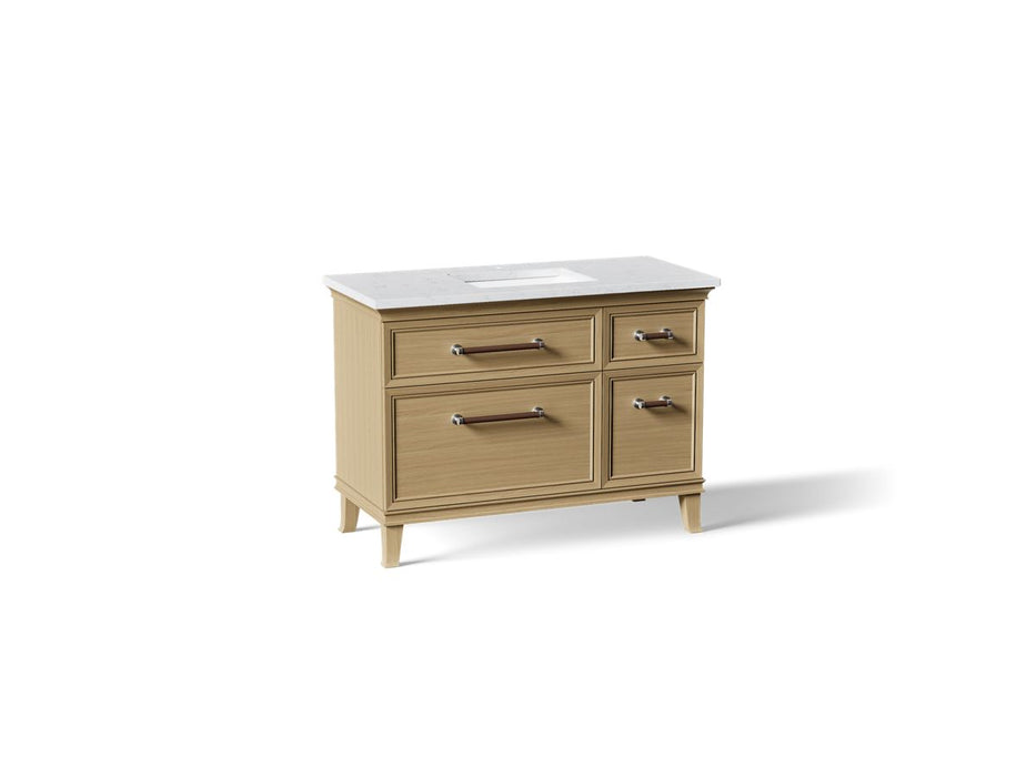 KOHLER K-CM29481-BD4 Artifacts 48" Bathroom Vanity Cabinet with Sink and Quartz Top - angled product view