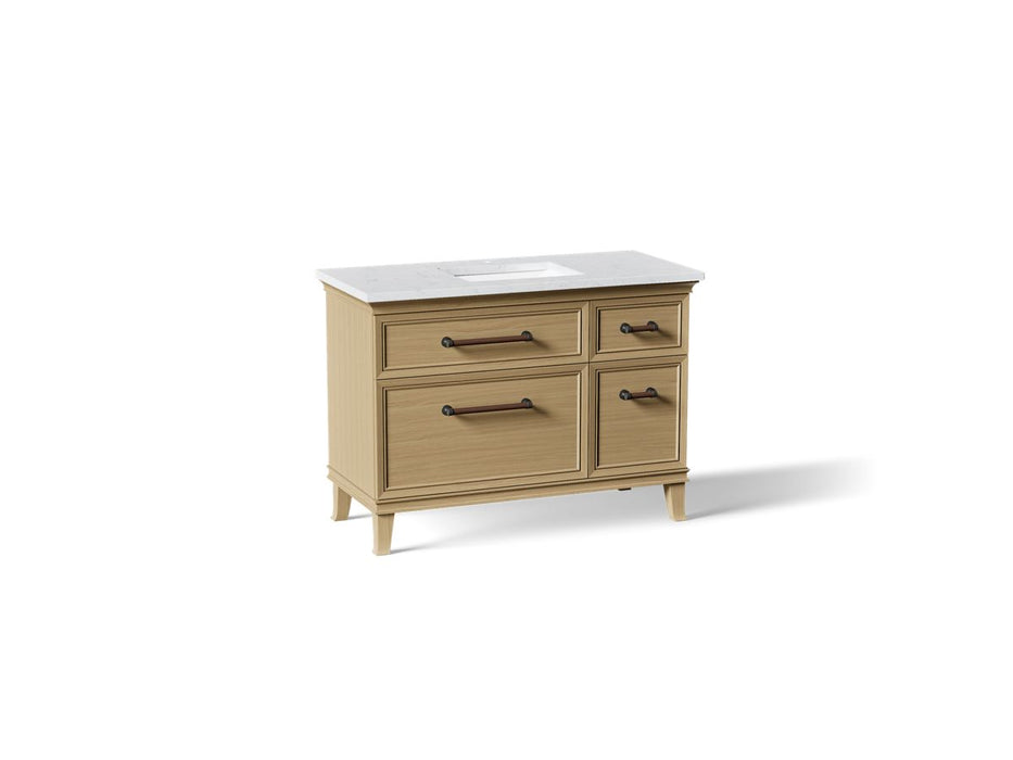 KOHLER K-CM29481-BD4 Artifacts 48" Bathroom Vanity Cabinet with Sink and Quartz Top - angled product view
