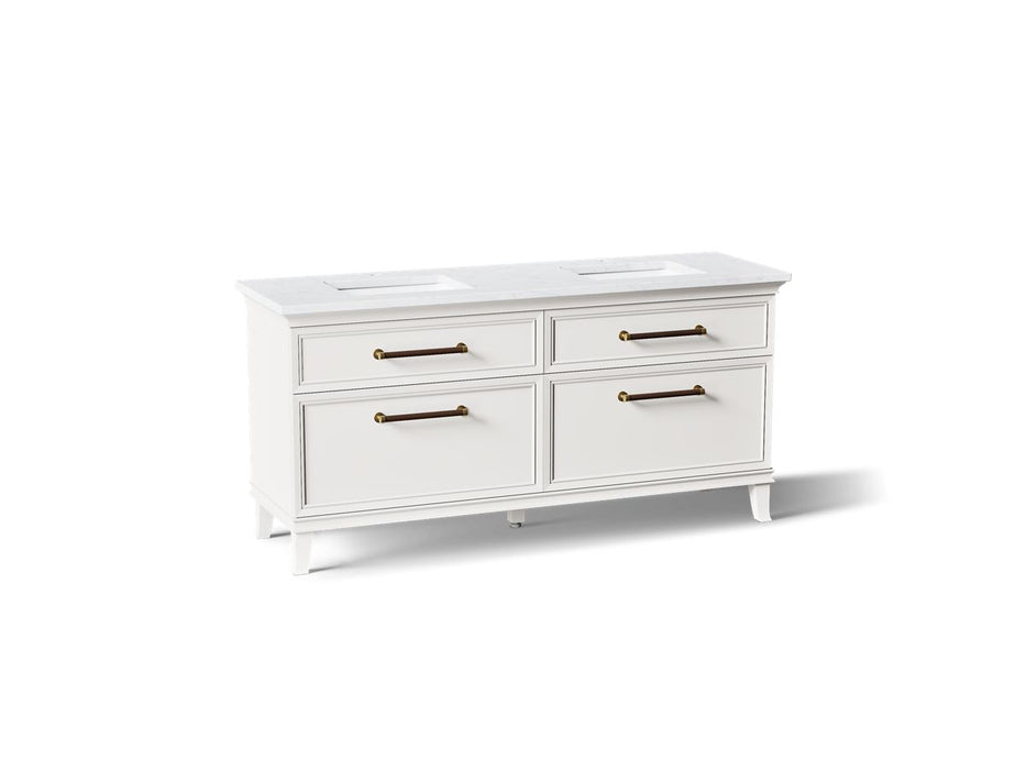 KOHLER K-CM29482-BD6 Artifacts 72" Bathroom Vanity Cabinet with Sinks and Quartz Top - angled product view