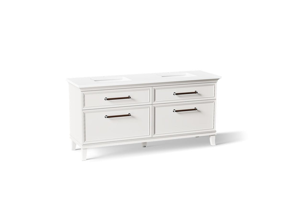 KOHLER K-CM29482-BD6 Artifacts 72" Bathroom Vanity Cabinet with Sinks and Quartz Top - angled product view