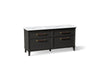 KOHLER K-CM29482-BD6 Artifacts 72" Bathroom Vanity Cabinet with Sinks and Quartz Top - angled product view