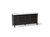 KOHLER K-CM29482-BD6 Artifacts 72" Bathroom Vanity Cabinet with Sinks and Quartz Top - angled product view