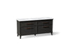 KOHLER K-CM29482-BD6 Artifacts 72" Bathroom Vanity Cabinet with Sinks and Quartz Top - angled product view