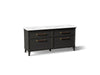 KOHLER K-CM29482-BD6 Artifacts 72" Bathroom Vanity Cabinet with Sinks and Quartz Top - angled product view