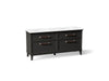 KOHLER K-CM29482-BD6 Artifacts 72" Bathroom Vanity Cabinet with Sinks and Quartz Top - angled product view