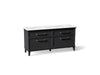 KOHLER K-CM29482-BD6 Artifacts 72" Bathroom Vanity Cabinet with Sinks and Quartz Top - angled product view