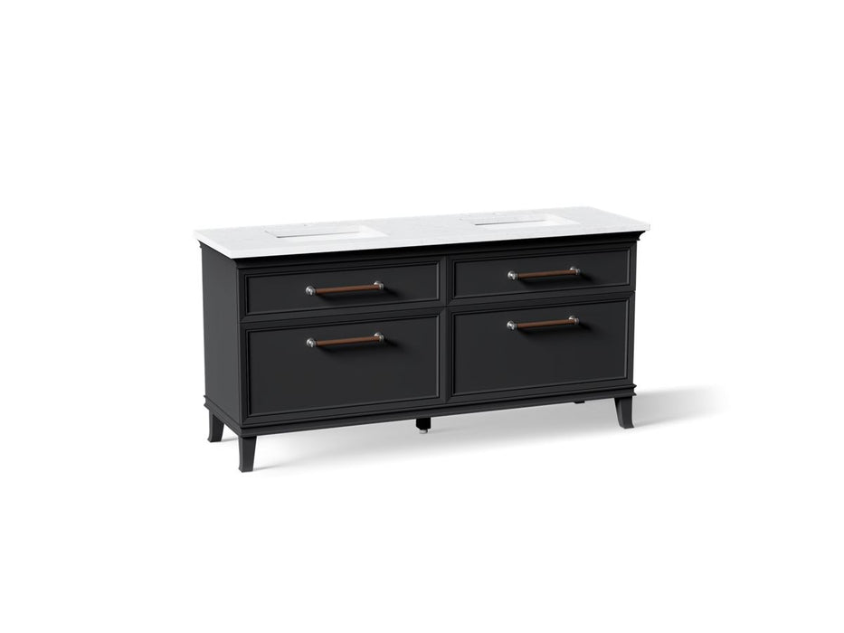 KOHLER K-CM29482-BD6 Artifacts 72" Bathroom Vanity Cabinet with Sinks and Quartz Top - angled product view