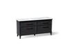 KOHLER K-CM29482-BD6 Artifacts 72" Bathroom Vanity Cabinet with Sinks and Quartz Top - angled product view