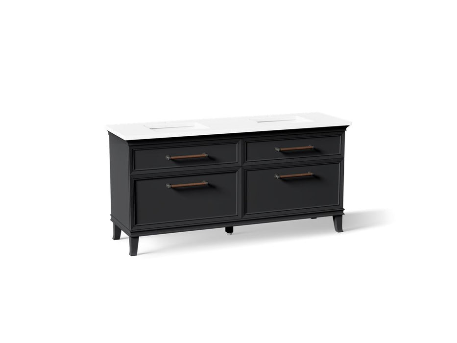 KOHLER K-CM29482-BD6 Artifacts 72" Bathroom Vanity Cabinet with Sinks and Quartz Top