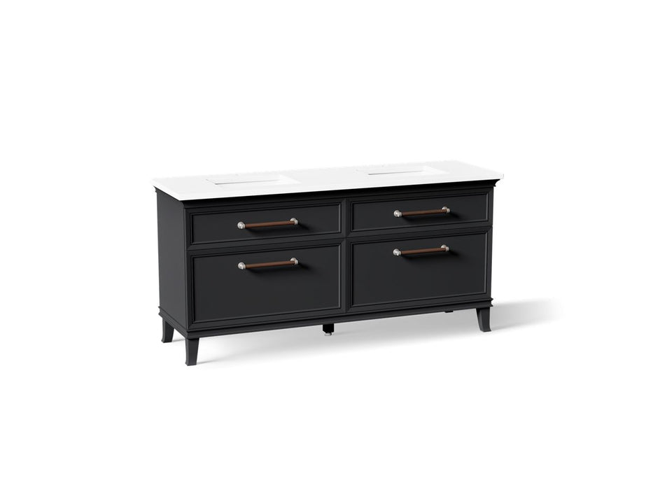 KOHLER K-CM29482-BD6 Artifacts 72" Bathroom Vanity Cabinet with Sinks and Quartz Top
