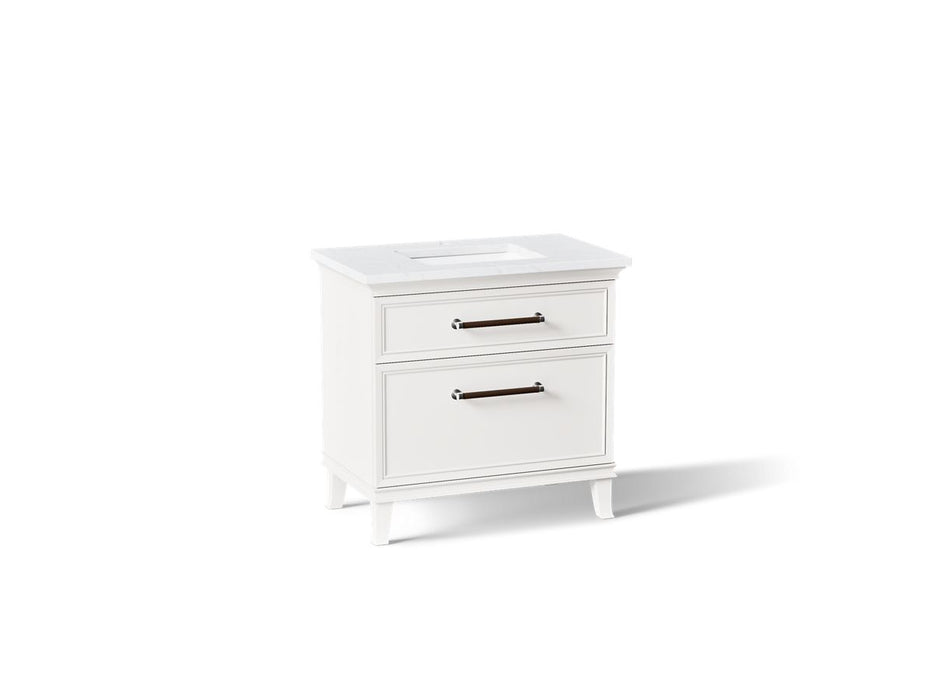 KOHLER K-CM33559-BD3 Artifacts 36" Bathroom Vanity Cabinet with Sink and Quartz Top - angled product view