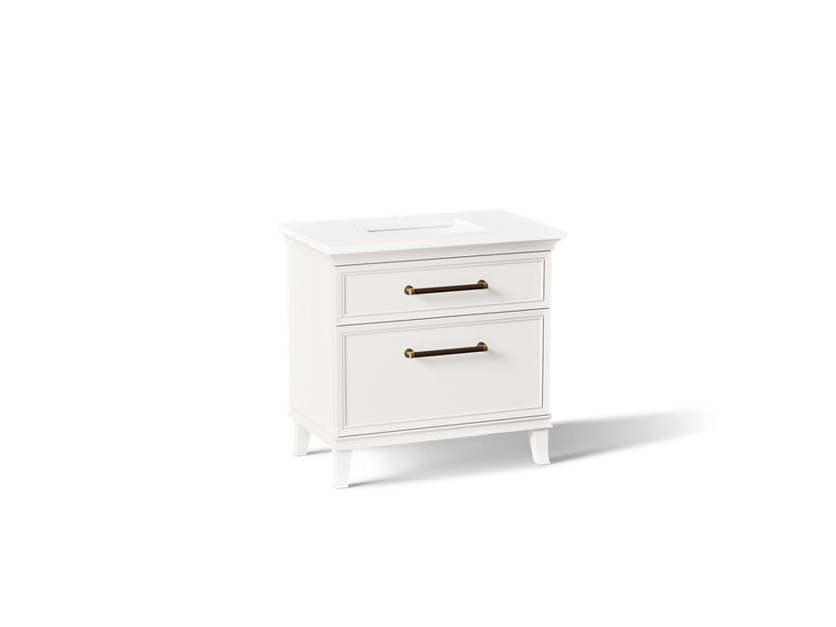KOHLER K-CM33559-BD3 Artifacts 36" Bathroom Vanity Cabinet with Sink and Quartz Top - angled product view
