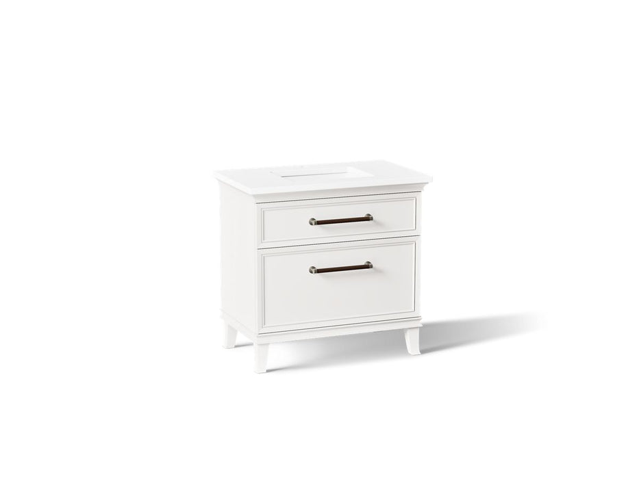 KOHLER K-CM33559-BD3 Artifacts 36" Bathroom Vanity Cabinet with Sink and Quartz Top - angled product view