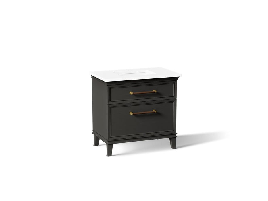 KOHLER K-CM33559-BD3 Artifacts 36" Bathroom Vanity Cabinet with Sink and Quartz Top - angled product view