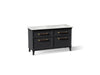 KOHLER K-CM33560-BD1 Artifacts 60" Bathroom Vanity Cabinet with Sinks and Quartz Top - angled product view