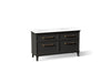 KOHLER K-CM33560-BD5 Artifacts 60" Bathroom Vanity Cabinet with Sinks and Quartz Top - angled product view