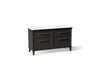 KOHLER K-CM33560-BD5 Artifacts 60" Bathroom Vanity Cabinet with Sinks and Quartz Top - angled product view