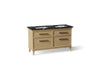 KOHLER K-CM33560-BD5 Artifacts 60" Bathroom Vanity Cabinet with Sinks and Quartz Top - angled product view