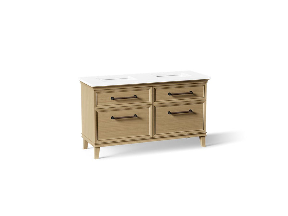 KOHLER K-CM33560-BD5 Artifacts 60" Bathroom Vanity Cabinet with Sinks and Quartz Top