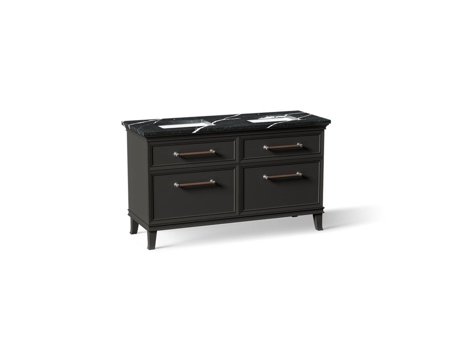 KOHLER K-CM33560-BD5 Artifacts 60" Bathroom Vanity Cabinet with Sinks and Quartz Top