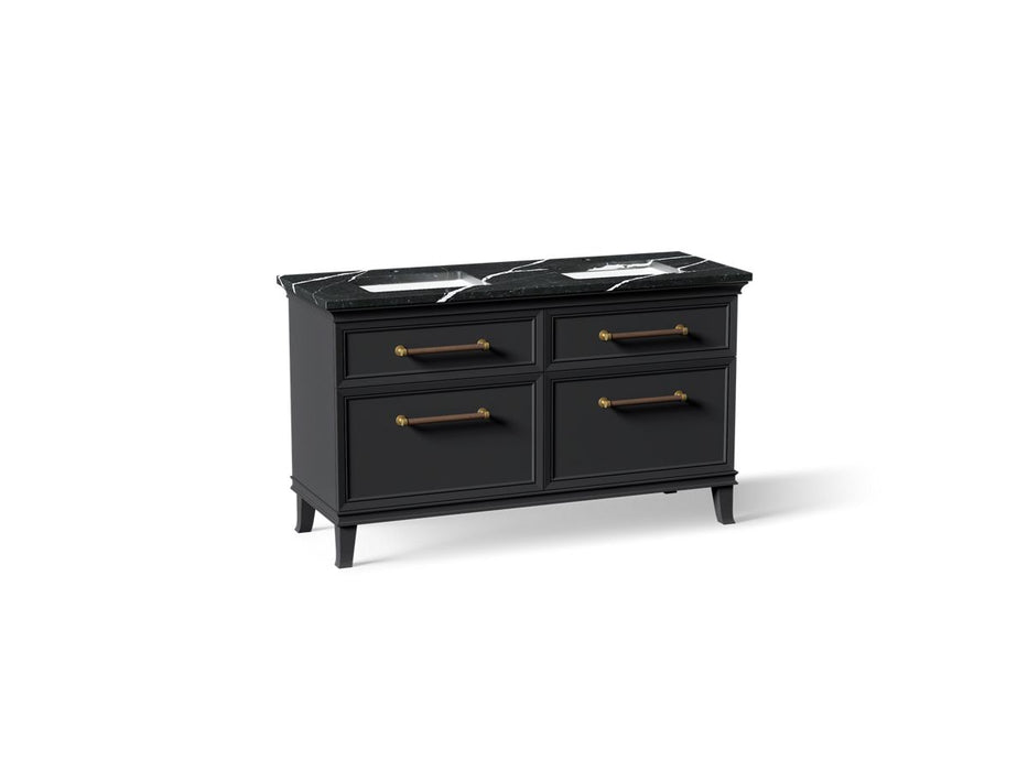 KOHLER K-CM33560-BD5 Artifacts 60" Bathroom Vanity Cabinet with Sinks and Quartz Top