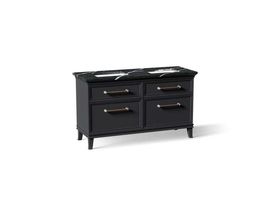 KOHLER K-CM33560-BD5 Artifacts 60" Bathroom Vanity Cabinet with Sinks and Quartz Top
