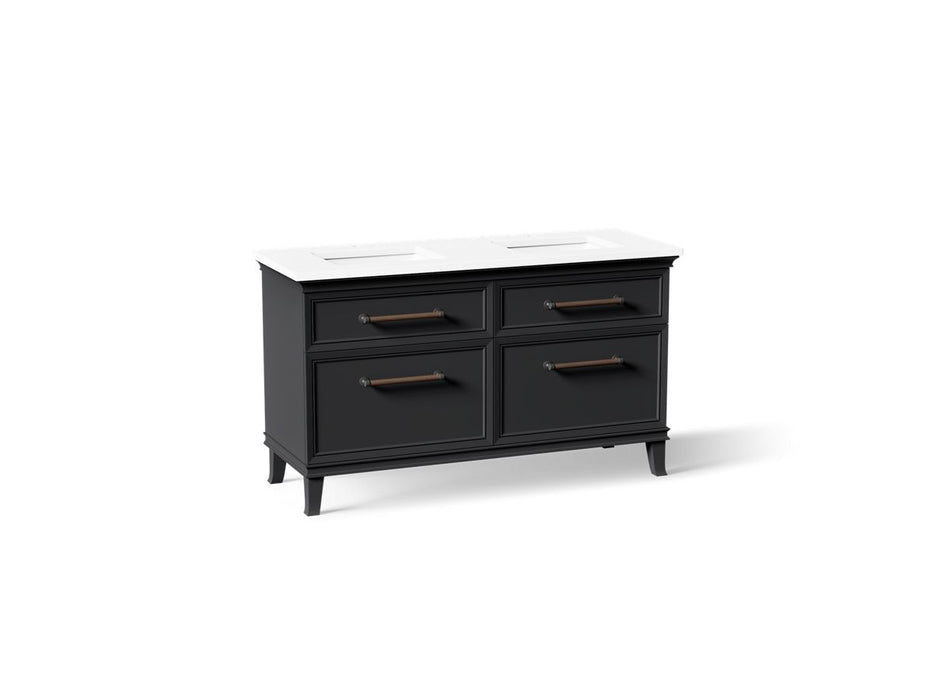 KOHLER K-CM33560-BD5 Artifacts 60" Bathroom Vanity Cabinet with Sinks and Quartz Top