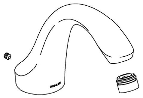 KOHLER K-1049557-G Spout Assy, D-M Bath W/Div