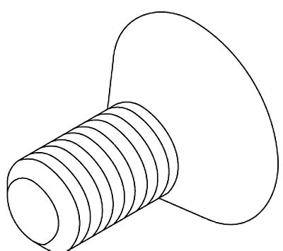 KOHLER K-1071848-KB Screw, #4-40 X .25, Countersunk