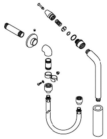KOHLER K-29672-CP Hose/Spry Sup Assy