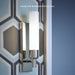 Main Line 3-1/8" x 10-1/4" x 3-3/4" sconce in polished nickel with frosted shade
