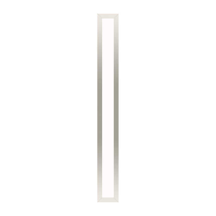 Profiles 3-1/2" x 30" x 4-5/8" framed lighting in polished nickel with variable 2700K to 5600K temperature (warm to cool light)