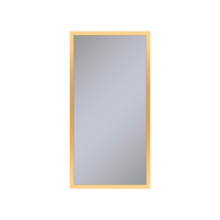 Profiles 15-1/4" x 30" x 6" framed cabinet in matte gold with electrical outlet, USB charging ports, magnetic storage strip and left hinge