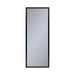 Profiles 15-1/4" x 39-3/8" x 6" framed cabinet in matte black with electrical outlet, USB charging ports, magnetic storage strip and left hinge
